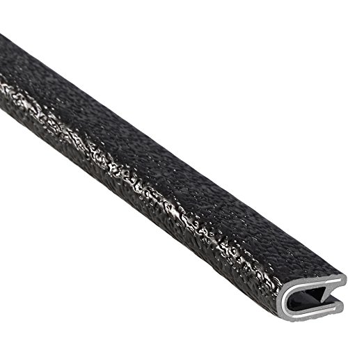 TRIM-LOK Edge Trim - Fits 5/32inch Edge, 9/16inch Leg Length, 250' Length, Black, Pebble Texture - Flexible PVC Edge Protector for Sharp/Rough Surfaces, Easy to Install