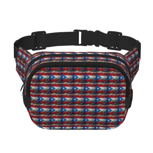 Sac banane carré Porto Rico à double couche pour homme et femme voyage