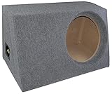 Dimensiones: Esta caja es compatible con altavoces de Ø300 mm. Volumen: 30 l. Profundidad máxima del altavoz: 170 mm. Diámetro del agujero de la caja: 325 mm. Peso unitario: 12 kg. Material: madera MDF. La caja está cubierta con una capa de tapicería acústica gris / negra. Se suministra con bloque de terminales de conexión con 2 conectores: 1 positivo (rojo) y 1 negativo (negro)