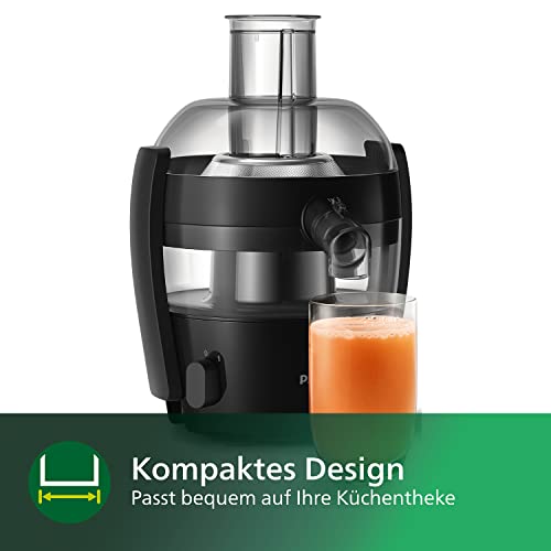 Philips Entsafter – 500W, 1.5L, HomeID-Rezepte-App, QuickClean (HR1832/00), 400 Watt, 1 Liter, 23 x 23 x 42 cm, Schwarz – Bild 6