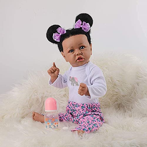 MWKL 58cm Nette Reborn Baby Reborn Puppe 22 Zoll Lebensechte Vollsilikon Körper Wiedergeburt Puppe Realistische… – Bild 5