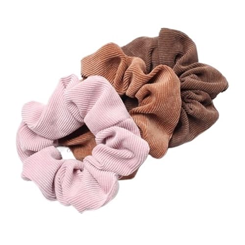 Élastiques à cheveux en velours côtelé Lot de 3 chouchous multicolores pour queue de cheval