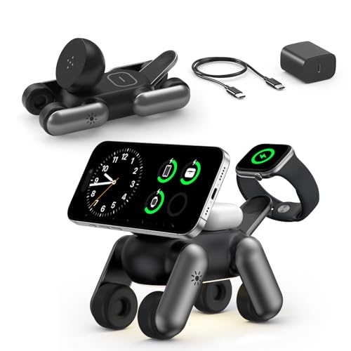 3 in 1 Charging Station for Apple Devices, Magnetic Wireless Fast Charger Stand Compatible with MagSafe for iPhone 17/16/15/14/13/12/Air Series, Apple Watch & Airpods - image 1