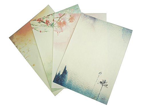 Bilipala Writing Stationery Paper, Letter Writing Paper Letter Sets, 32 PCS Assorted Color