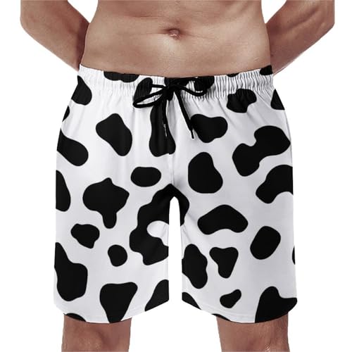 Pantalones cortos de baño para hombre con forro de malla dálmata
