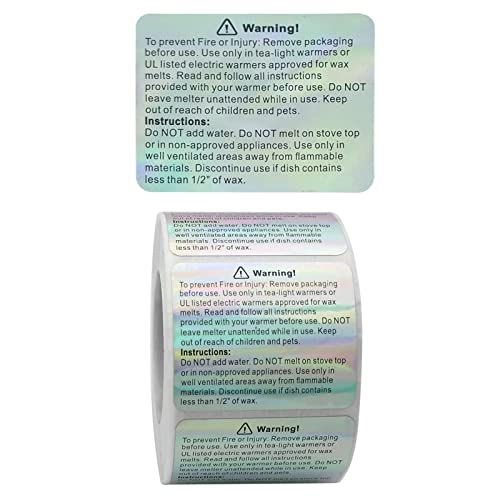 600pcs Wax Melt Warning Labels Candle Warning Stickers Candle Jar Container Stickers Candle Warning Labels for Wax Melt Molds,Clamshell,Candle Making(Rainbow,1.8 x 1.5 inches)