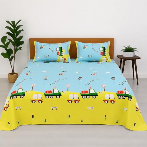 Image of COZY FURNISH Premium Double Bedsheet with 2 Pillow Covers, 90 x 100 Inches, Microfiber Cotton Soft and Comfortable Bed Linen Set