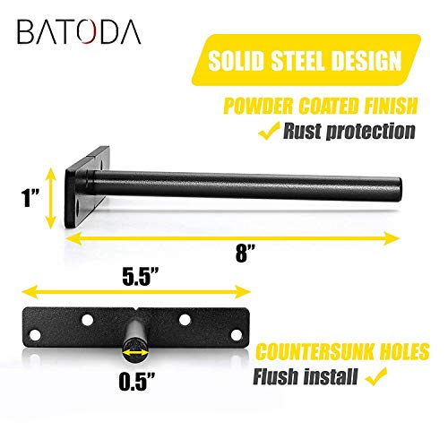 Image of BATODA - 8 inch Heavy Duty Floating Shelf Bracket (6 pcs) - Solid Steel Blind Shelf Supports - Hidden Brackets for Floating Wood Shelves - Screws and Wall Plugs Included (Large Size)