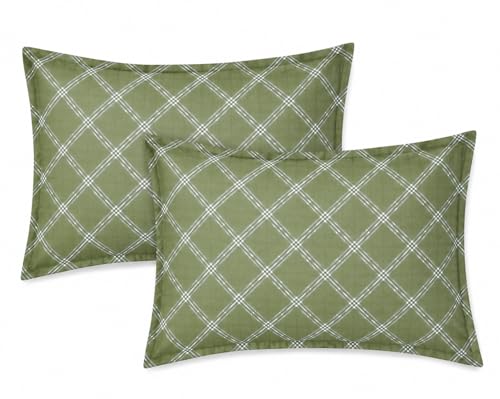 Image of RD TREND Presents 210 TC Super Soft Glace Cotton Check Print Pillow Covers Set of 6 (3 Pairs) | Size - 18x28 Inches, Ultra-Soft Cooling & Breathable Color- Multi-3