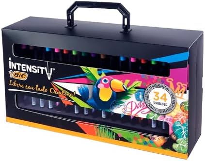 BIC, Kit Completo com 34 Canetas, Intensity, Marcadora Premium