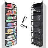 7層の大容量帽子オーガナイザー、ダストカバー付きドア用帽子ラック、調節可能なフック、ドアの上から透明に見える帽子ラック、家の整理に最適。