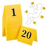 NBEADS 20 Stück Acrylnummer Beweismarker, Acryl Tischzeltnummern 1-20 Sequenziell für Kriminalszene Karten Mörderisches Mystery Dinner Tisch Halloween Requisiten Restaurant Hochzeitskarten Schilder