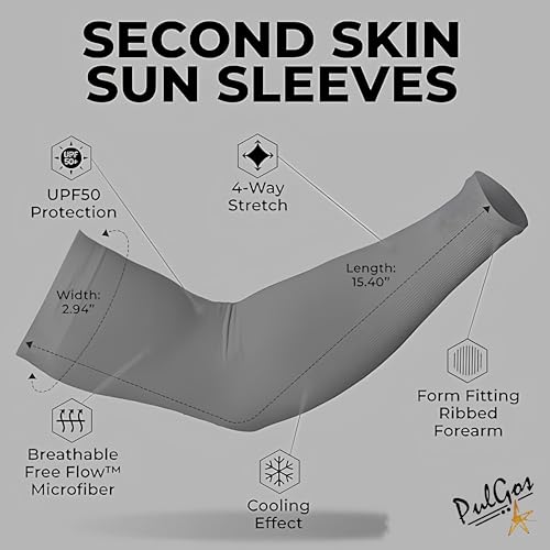 Image of PulGos Combo - UV Protection Arm Sleeves for Men & Women with Thumb Hole | UPF 50 Sun Protection Sleeves for Cricket, Cycling, Running & Bike Riding | Breathable & Cooling Fabric for All-Day Comfort