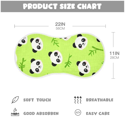 2 Pack Baby Burp Cloths, Soft Absorbent Burping Cloths for Babies, Cotton Milk Spit Up Rags, Large Size for Newborns, Baby Boys and Girls (Cute Panda Pattern)4