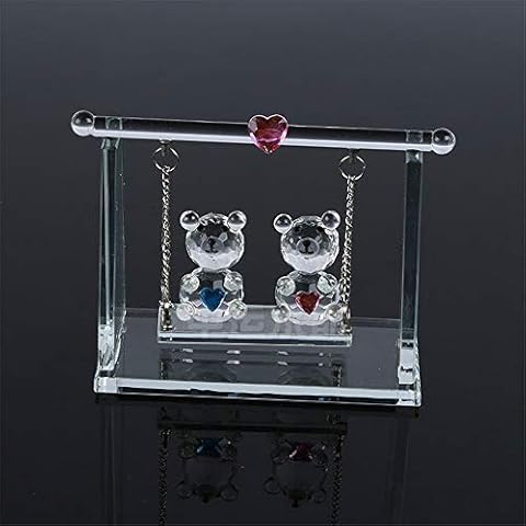 TYGJB Bear Couple Crystal Figurines, Glass Animal Bear Car Ornament Decor, m. Bear and Even Bear, Valentine Gifts for Lovers Cover