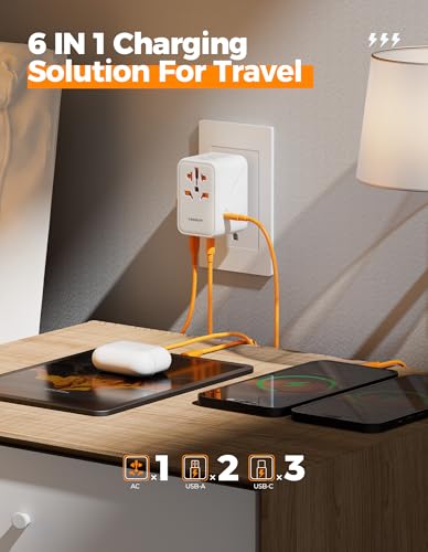image for TESSAN Universal Travel Adapter 100W GaN, International Power Adapter 