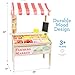 Wooden Farmers Market Stand Toy- 30+ Food PCs Include Fruit Veggies Chalkboard & Cash Register- Pretend Role Play, Fun Indoor Natural Wood Grocery Set- Playroom Daycare Activity Center- Kids Gift