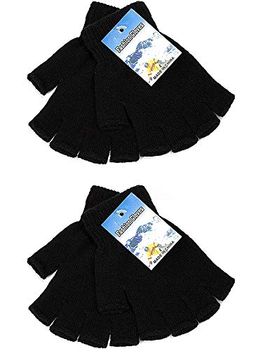 SATINIOR 4 paar winterhandschoenen met halve vingers gebreide vingerloze handschoenen warme rekbare handschoenen voor mannen en vrouwen - Image 8