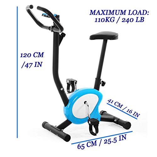 Image of Electric Pedal Home Exercise Bike,Exercise Bike Indoor Cycling Bike Stationary Bicycle with Resistance Workout Home Gym Cardio Fitness Maine Upright Bike (Blue) Mini Exercise Bike Stepper