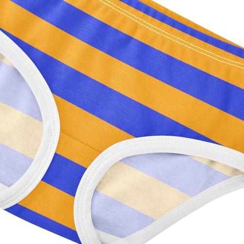 Orange Navy Stripe Toddler Girls's Underwear 2T4