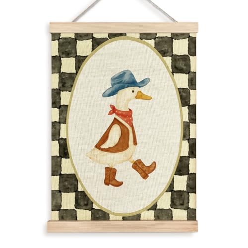 FWSFD Vintage Cowboy Goose Nursery Wall Art Decor Poster, Western