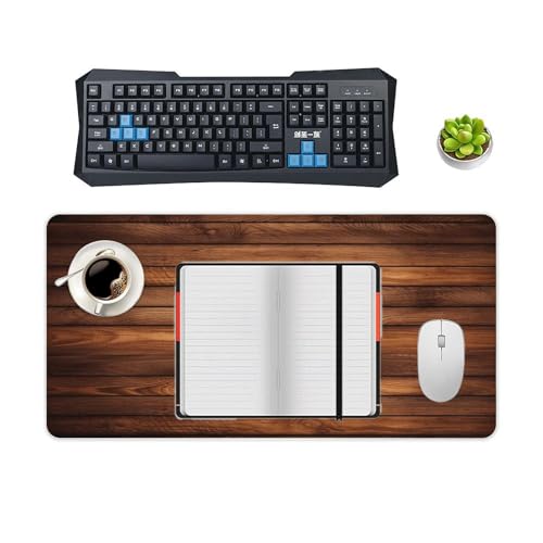 Mouse Pad grande de escritorio de goma estilo madera miniatura 4