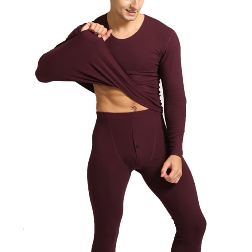Men's Inner Fleece Thermal Underwear Set for Outdoors Hunting Running L-3XL