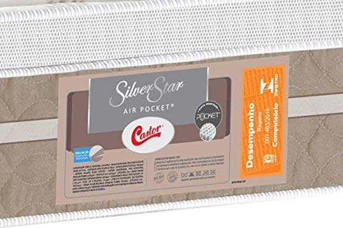 Colchão Castor Queen Size Molas Pocket Silver Star AIR Double Face 158x198x34cm