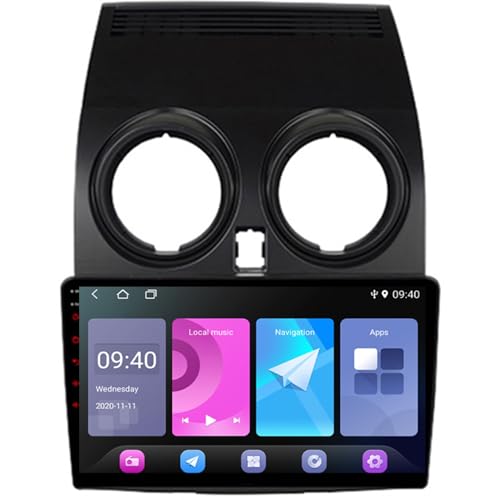 9 tums pekskärm Carplay Car Android 16 Car Radio för Nissan Qashqai 2007-2012 med trådlös Carplay Android Auto Backup Kamera GPS Navigation(W1-4 Core Wifi 1+16GB)