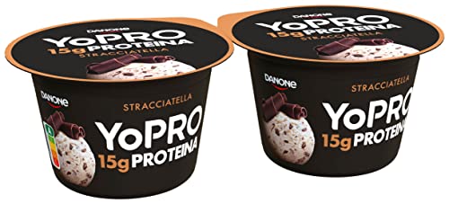 Yopro - Yogur Proteína 0% Azúcares Añadidos 0% Grasa - Sabor Stracciatella - Pack 2x160 g