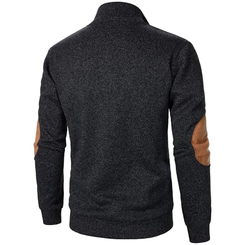 Men's Stand Collar Long Sleeve Casual Knitted Sweater Top2