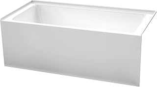 Grayley 60 x 30 Inch Alcove Bathtub in White with Right-Hand Drain and Overflow Trim in Polished Chrome