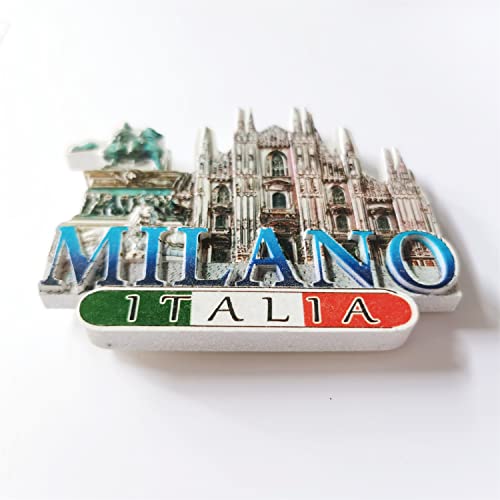 Imán decorativo Milan Italy de resina artesanal miniatura 2