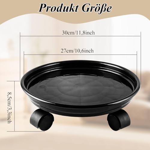 Plateau roulette plante robuste 30cm support pot de fleur exterieur - 2