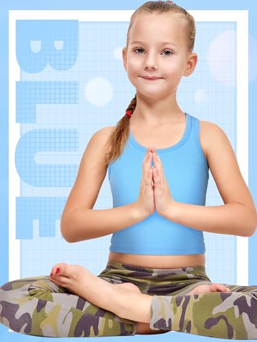 Image of Geyoga 6 Pieces Girls Dance Tank Top Racerback Crop Top Sleeveless Dance Outfit for Ballet Hip Hop Athletic Wear