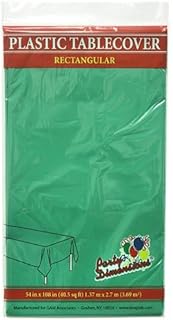 Plastic Party Tablecloths - Disposable, Rectangular Tablecovers - 4 Pack - Green - By Party Dimensions