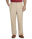 Van Heusen Men's Big and Tall Flex Flat Front Oxford Chino Pant, khaki, 50W X 32L