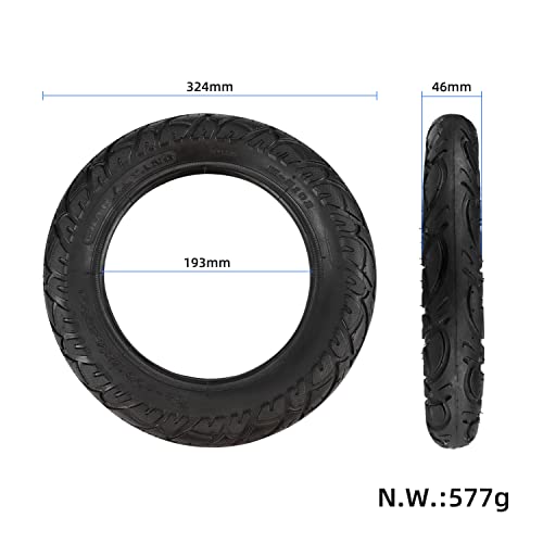 LHROPA 12" Kid Bicycle Butyl Rubber Inner Tube 12-1/2 X 2-1/4 (1.75-2.25") Angled 45 Degree 33mm Schrader Valve + (62-203) Pneumatic Tire for Electric Scooter Bike Baby Stroller - Image 6