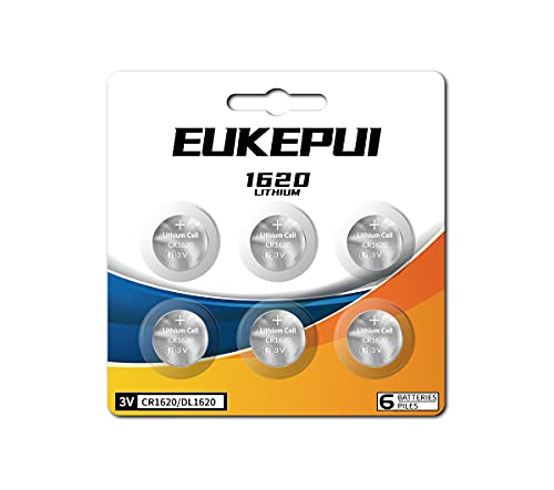 Eukepui Cr1620 Battery, Dl1620 3V Lithium Coin Cell -6 Count #TOP3