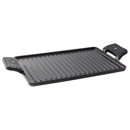 San Ignacio Asador Rectangular Grill de Hierro Fundido 43×23 cm con asas de silicona Xtra