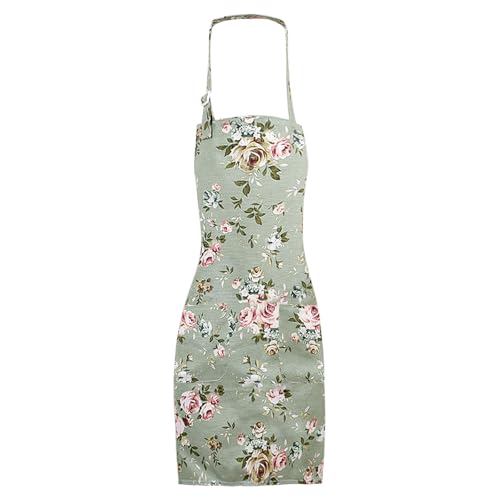 EUPSIIU Tabliers de Cuisine pour Femmes, Sangle Réglable pour Le Cou et Poches, Tabliers à...
