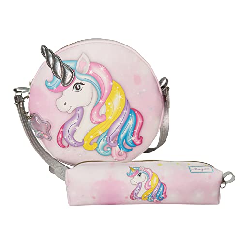 Kit Infantil Bolsa e Estojo Unicórnio Rosa, Magicc Bolsas KI-216