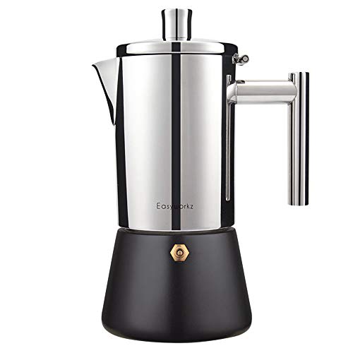 MYYINGELE Coffee Pot Stainless Steel Kettle Coffee Brewer Kettle Pot Portable Espresso Coffee Maker Moka Pot Barista Pot, Makes 6 Cups of Espresso