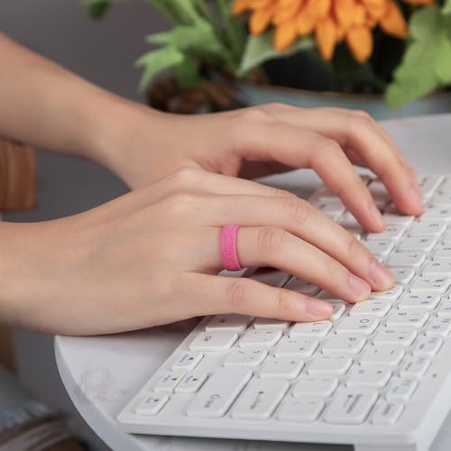 Egnaro Engagement Rings Women, Etched Classic Silicone Wedding Bands, Rubber Comfortable and Flexible Design4