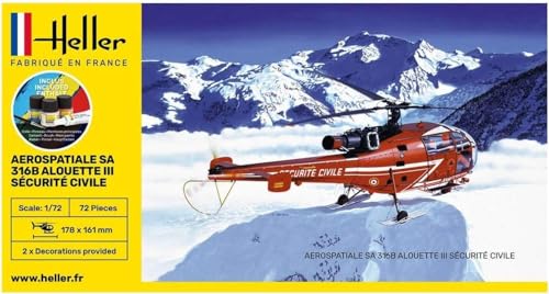 Heller Alouette III Securite Civile maquette hélicoptère sauvetage français