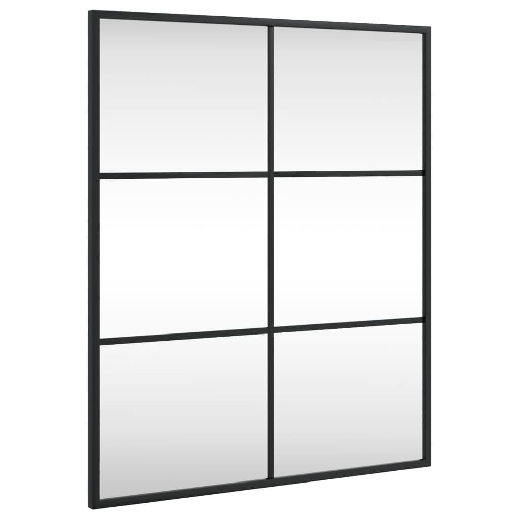 KGHFDVB Minimalistic Rectangle Wall Mirror Black 50x60 cm, Iron Frame Wall Mounted Mirror for Bedroom, Living Room, Bathroom, Hallway Decor