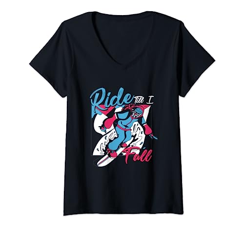 Ride Till I Fall | Sport invernali estremi | Snowboard Maglietta con Collo a V