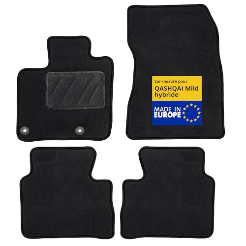 Tapis de voiture antidérapants avec clips Nissan Qashqai Mild Hybride dès 2021