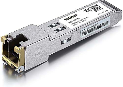 2.5G SFP-T, 2.5GBase-T, SFP to RJ45 SFP, Industrial Grade, Compatible with Fortinet, Netgear, TP-Link and Other Open Switches