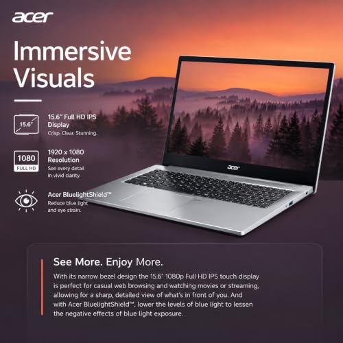 Image of Acer Aspire 3, 15.6 inch Touchscreen Laptop, 16GB RAM, 1.5TB Storage, Ryzen 5 | 1TB SSD and 512GB External, FHD (1920 x 1080) Display, 2026 Edition, Wi-Fi 6, Windows 11, Office 365 for Web, no Mouse